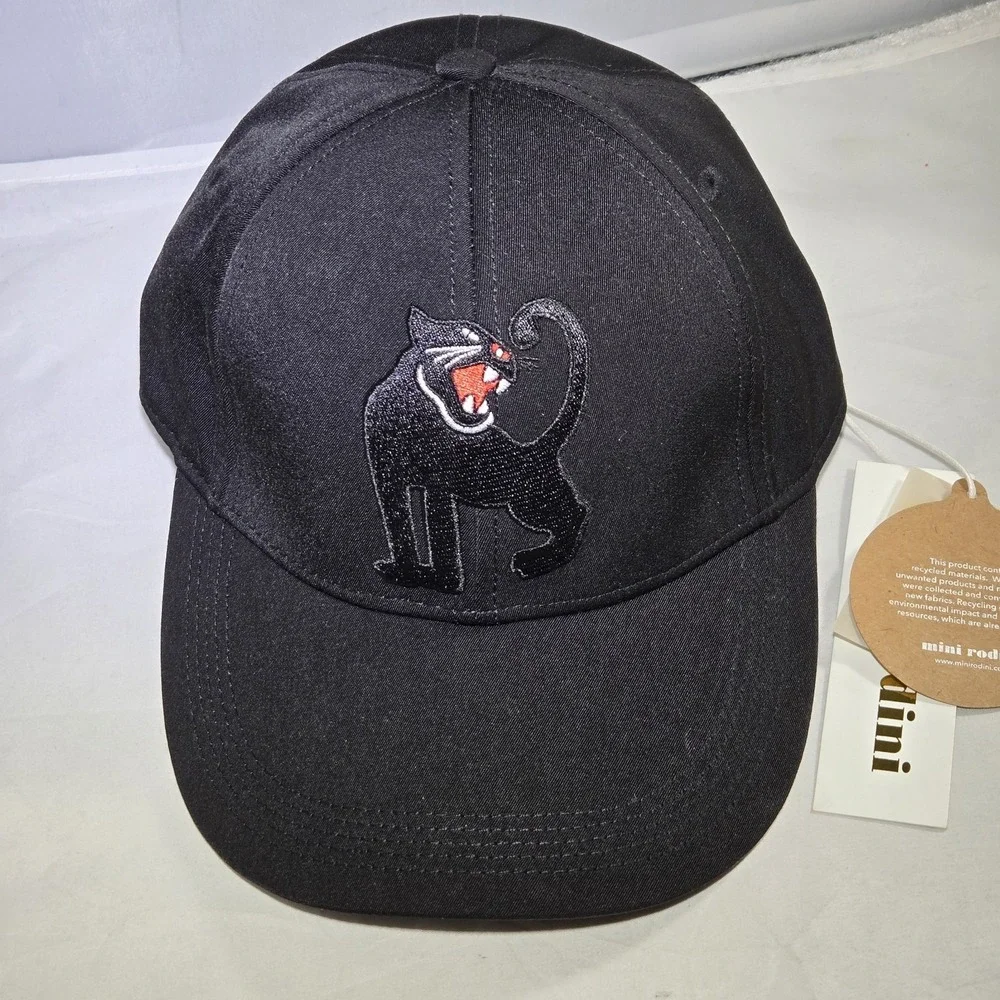 Mini Rodini Hat Youth Size 52/54 Black Panther Toddler Kids NWT‎